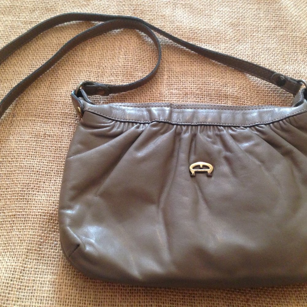 Etienne Aigner Vintage Taupe Shoulder Bag Purse